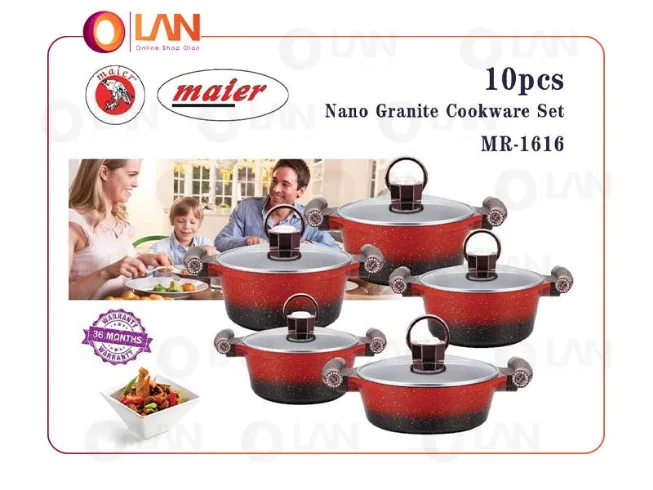سرویس قابلمه 10 پارچه نانو گرانیتی مایر مدل MR-1616