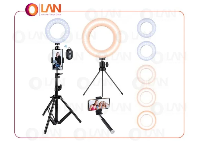رینگ لایت ایستاده با 5 حالت نوردهی مدل BH377A
