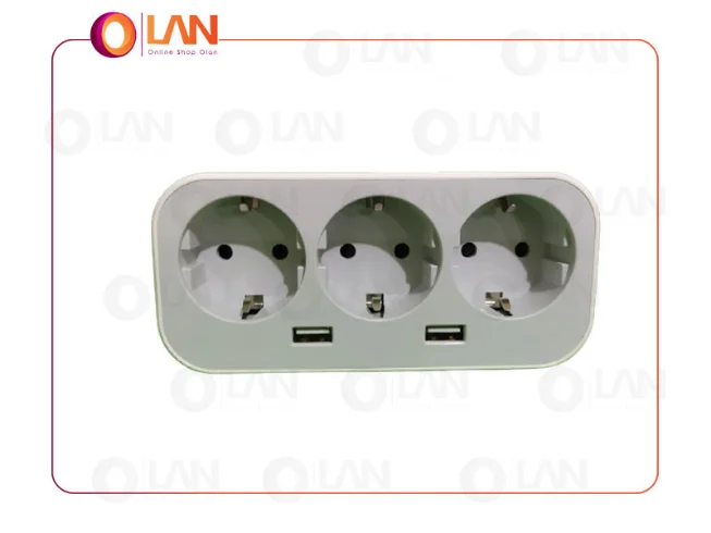 سوکت دو کاره و آداپتور USB مدل H-OGZHC3K2U