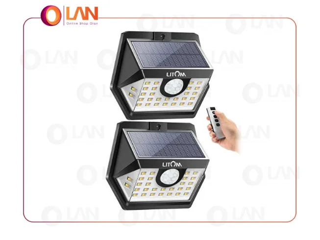پک 2 عددی چراغ های خورشیدی ریموت دار LITOM مدل WL-CS30