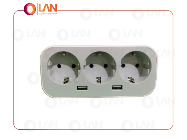 سوکت دو کاره و آداپتور USB مدل H-OGZHC3K2U